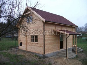 Domek drewniany letniskowy - domek z drewna piętrowy z poddaszem 60m2